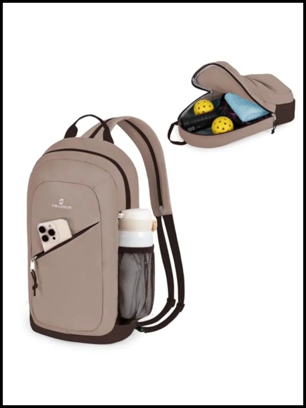 Pickleball Sling Bag Convertible Crossbody Backpack Fits 4 Paddles Ultra-Light